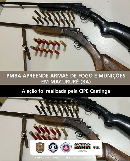 Polícia apreende armas de fogo e munições na zona rural de Macururé (BA)