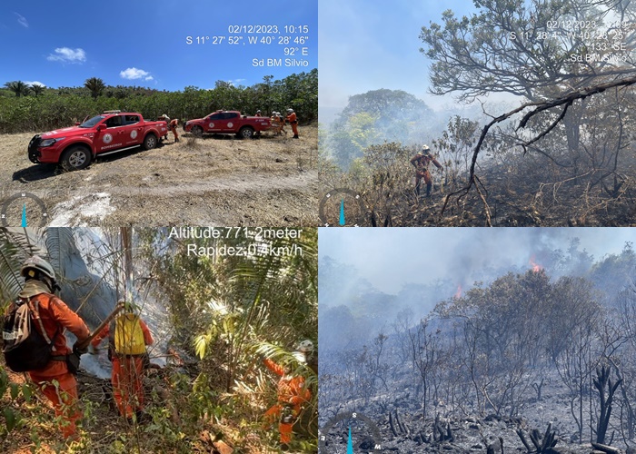 9º BBM combate incêndio Florestal na região de Miguel Calmon