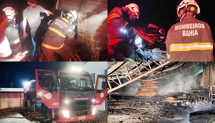 Equipes do 9° BBM atendem ocorrências de um acidente com 4 vítimas fatais e o incêndio de um galpão industrial em Juazeiro (BA) 