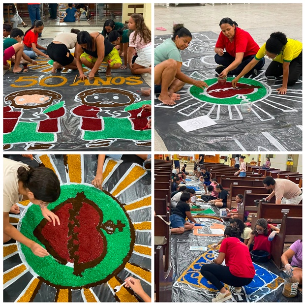 Católicos de Juazeiro e Petrolina mantém tradição das pinturas dos Tapetes de Corpus Christi 
