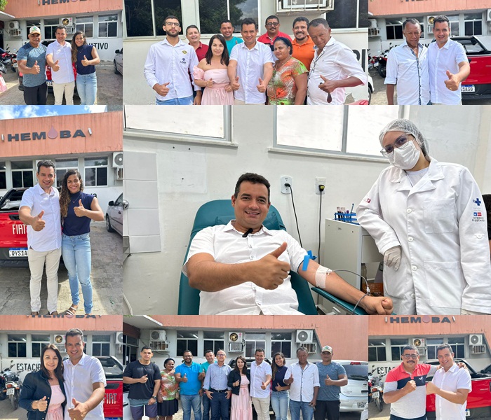Pré-candidato à prefeitura de Juazeiro–BA, Andrei Gonçalves, participa do mutirão de doação de sangue realizado pelo diretório municipal do MDB