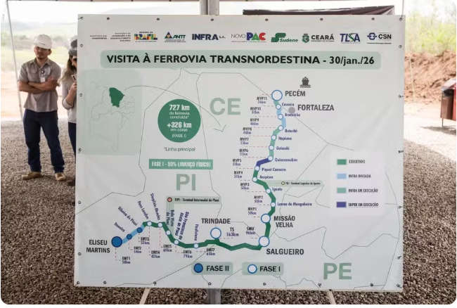Presidente Lula  inaugura nesta quarta-feira (2), em Quixeramobim, mais dois trechos da ferrovia Transnordestina