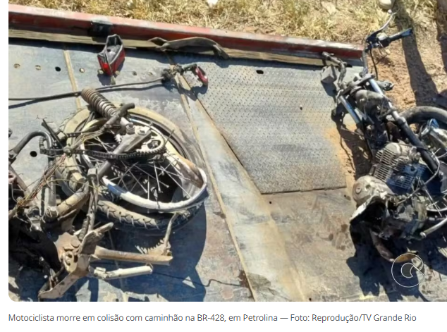 Motociclista morre em colisão com caminhão na BR-428, em Petrolina