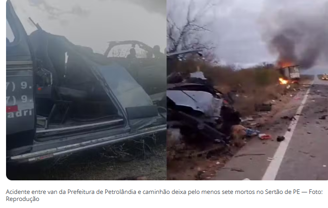 Acidente com van de pacientes de Petrolândia e caminhão deixa pelo menos 7 mortos na PE-360
