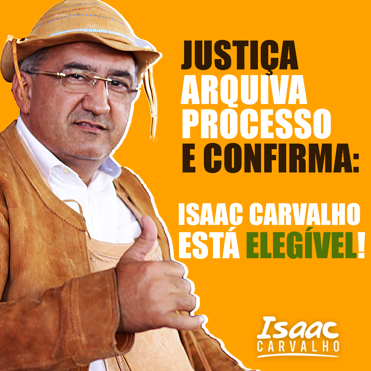 Justiça arquiva processo e confirma que Isaac Carvalho está elegível, informa assessoria