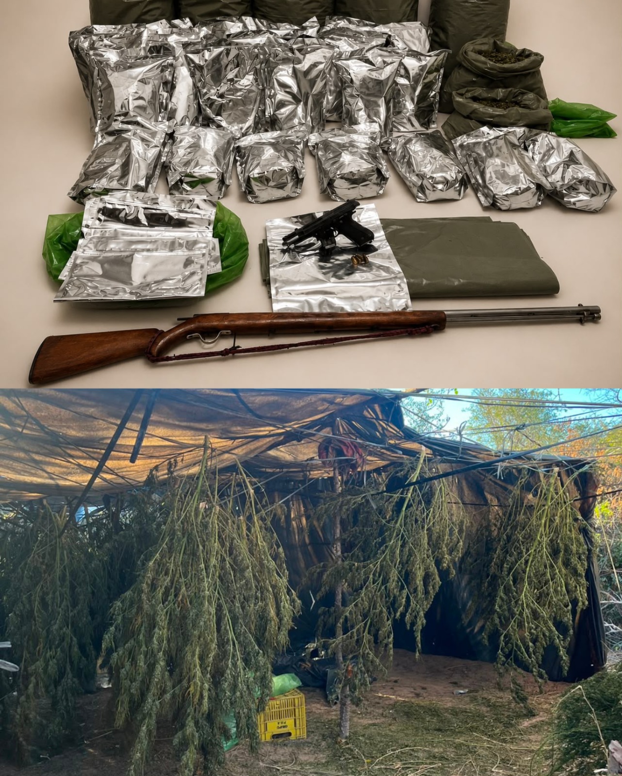 PMBA APREENDE ARMAS DE FOGO E CERCA DE 170 KG DE MACONHA, DURANTE A OPERAÇÃO FORÇA TOTAL, EM CASA NOVA