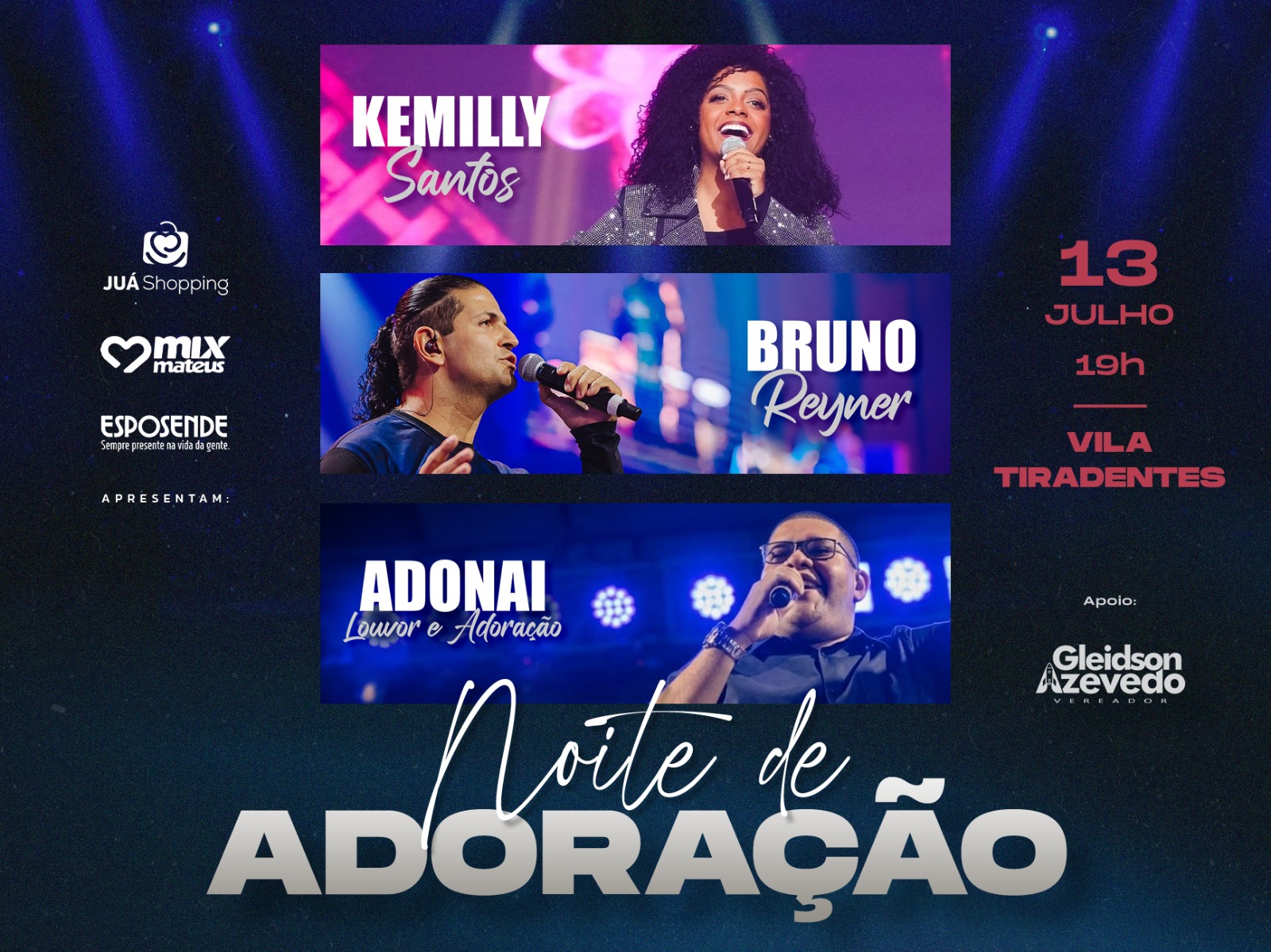 Noite de Adoração celebra fé, os 50 anos da Vila Tiradentes e o aniversário de Juazeiro