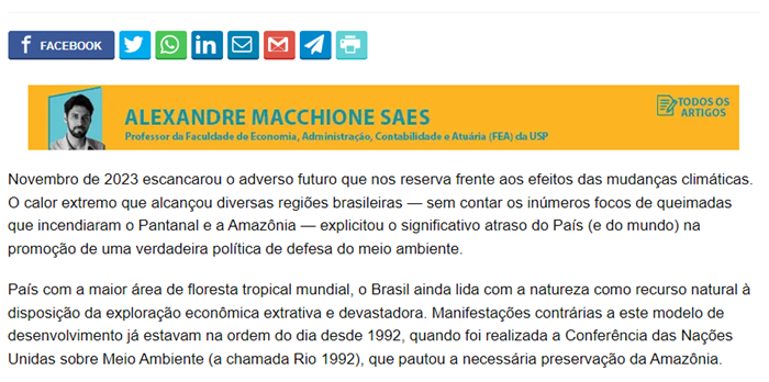 Artigo: O Brasil em chamas e o atraso na defesa real do meio ambiente