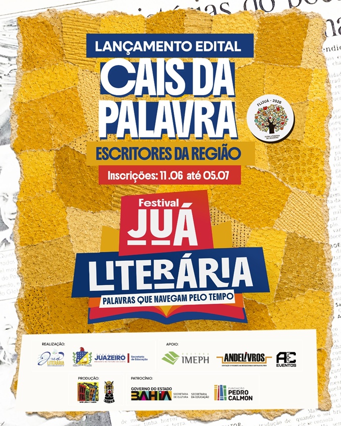 Juá Literária abre inscrições para escritores do Vale do São Francisco lançarem seus livros na 2ª edição do Cais da Palavra