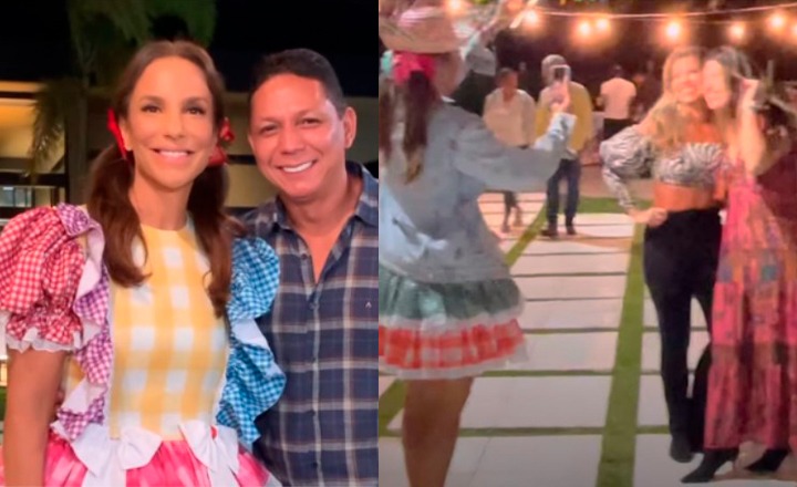 Ivete Sangalo,Targino Gondim, Flávio Baião e amigos dançam forró em quadrilha junina em Juazeiro na voz de Luiz Gonzaga