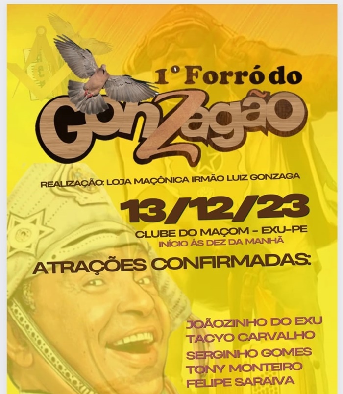 Loja Maçonica Irmão Luiz Gonzaga realiza o I Forró do Gonzagão/Feijoada Mungunzá