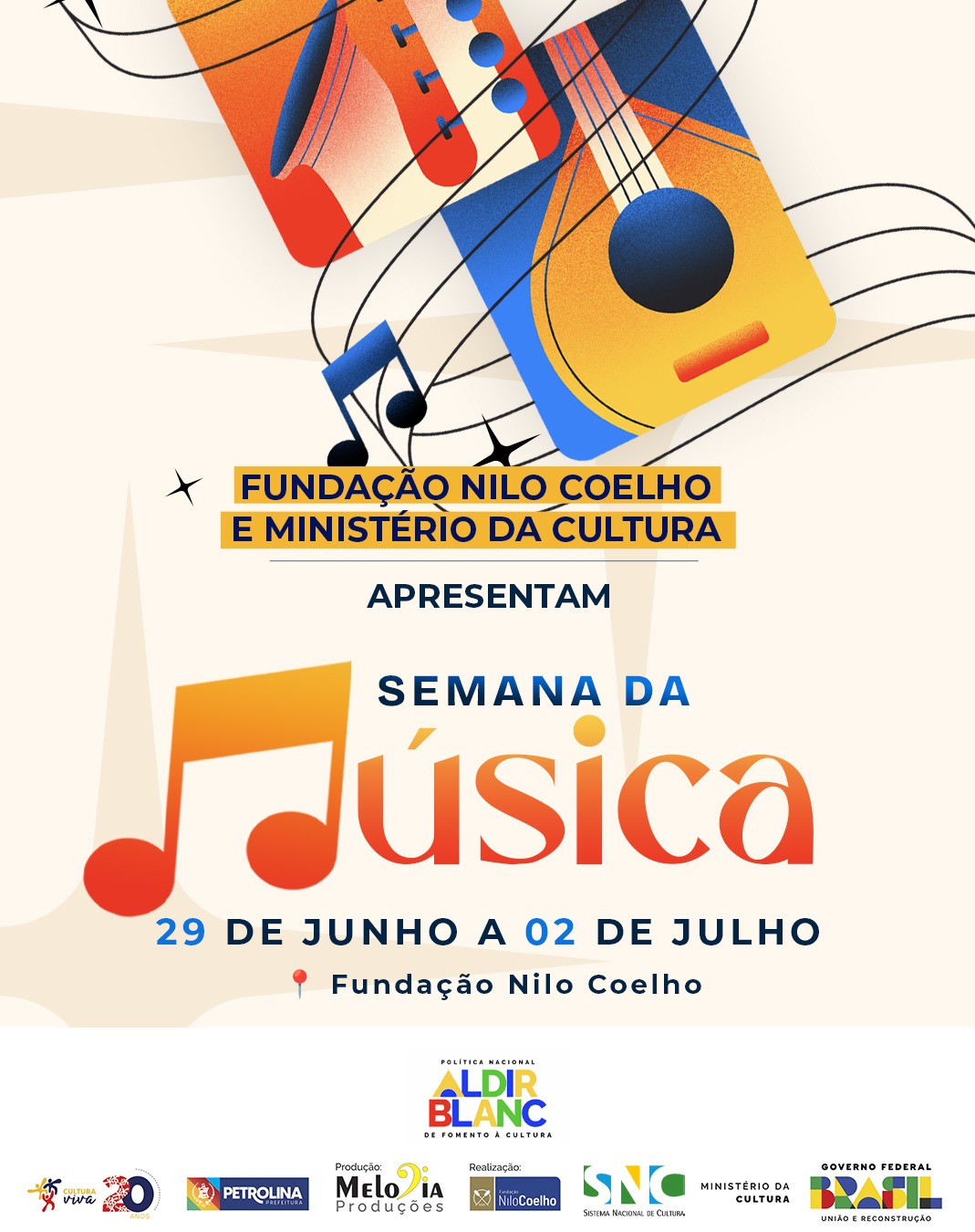 Fundação Nilo Coelho promove Semana da Música 2026 com workshops, palestra e apresentações artísticas abertas ao público