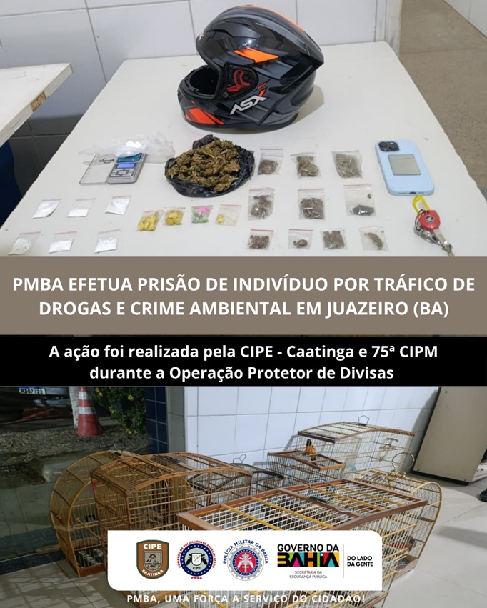 Homem é preso por tráfico de drogas e crime ambiental em Juazeiro 