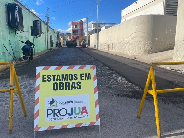 Projua nas Obras: Pavimentação na área central completa 100% das vias asfaltadas no Centro de Juazeiro