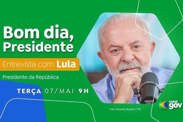 Lula concede entrevista no programa especial Bom dia, Presidente. REDEGN enviou questionamento sobre política ambiental