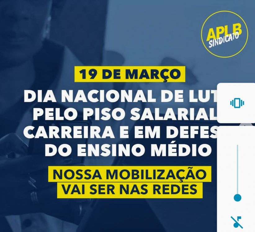 APLB Sindicato informa que nesta terça-feira (19) o dia será de mobilização e não de paralisação como está sendo divulgado de forma equivocada nas redes sociais