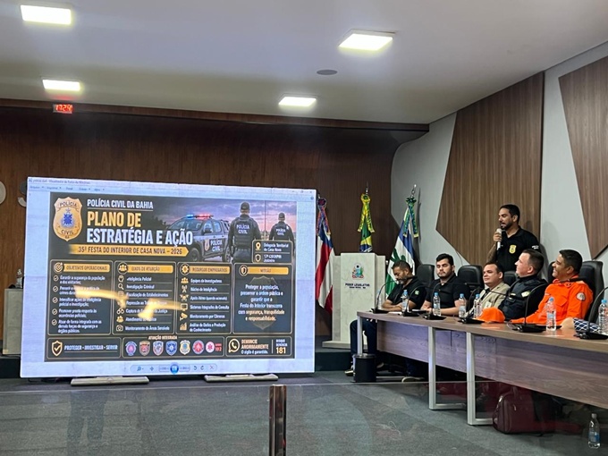Plano integrado de Segurança Pública para a 35ª Festa do Interior de Casa Nova é apresentado. Confira