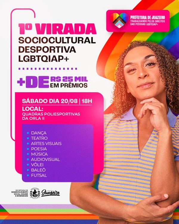 1ª Virada Sociocultural Desportiva LGBTQIAP+ vai unir cultura, esporte e muita música em Juazeiro neste sábado